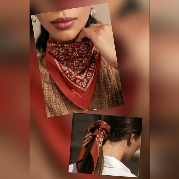 Sezane Accessories - NiB! Sézane Terracotta Floral Le Foulard Scarf